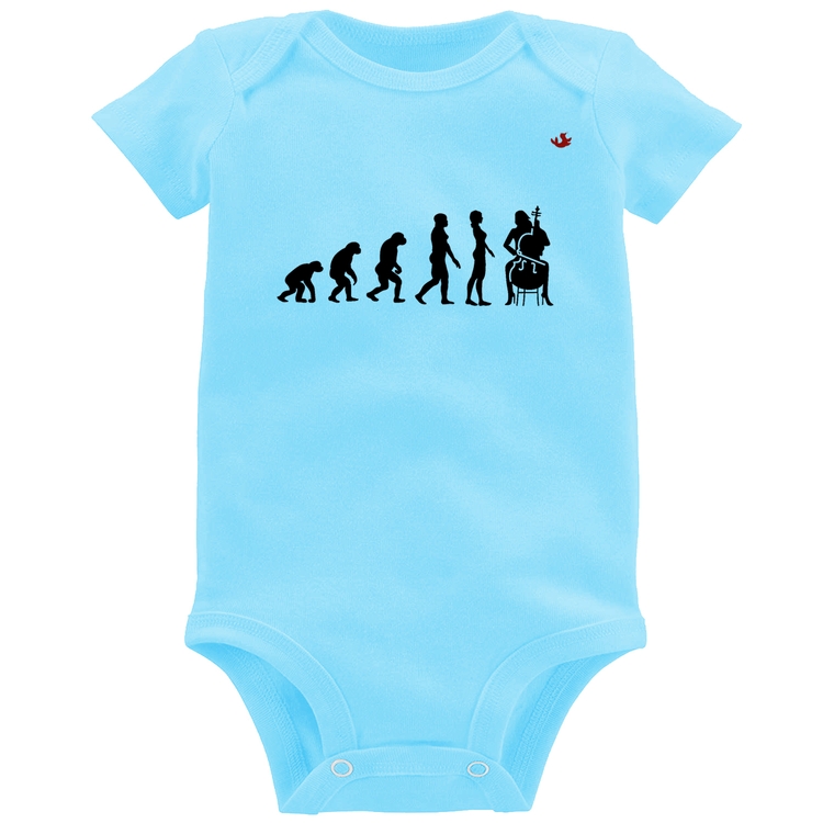 Body Bebê Evolução da Violoncelista - Azul Bebê