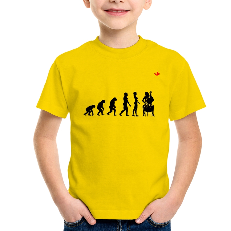 Camiseta Infantil Evolução da Violoncelista - Amarela