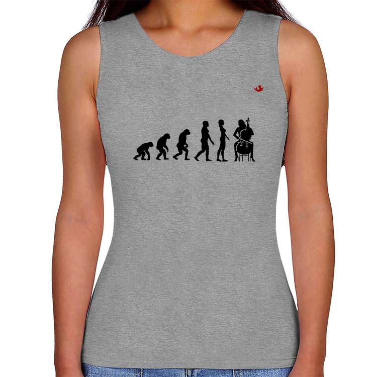 Regata Feminina Evolução da Violoncelista - Cinza