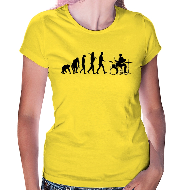 Baby Look Evolução do Baterista - Amarela