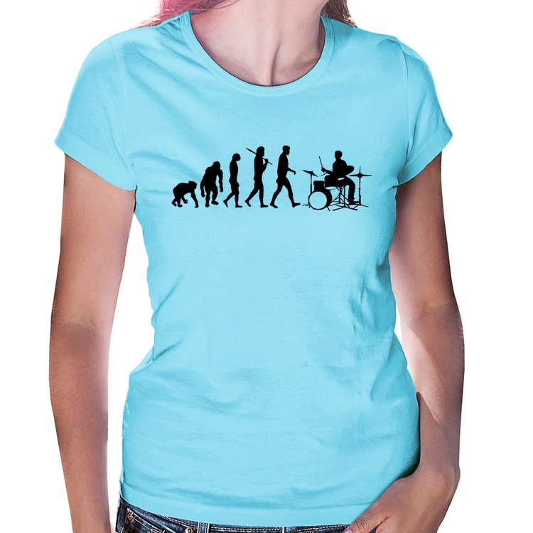 Baby Look Evolução do Baterista - Azul Bebê