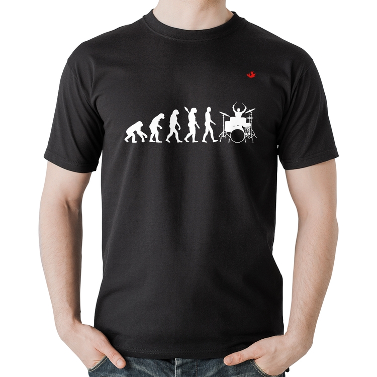 Camiseta Algodão Evolução do Baterista (Bateria)