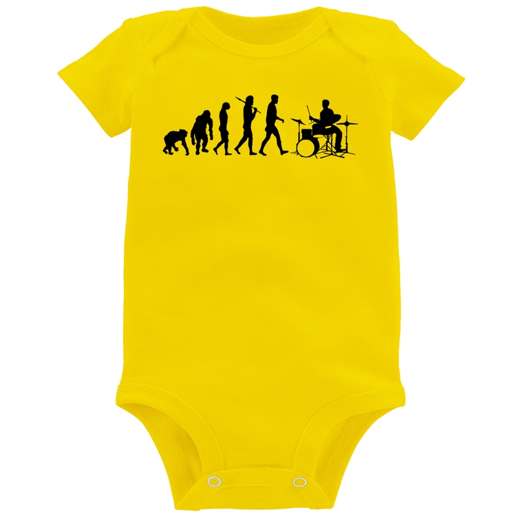 Body Bebê Evolução do Baterista - Amarelo