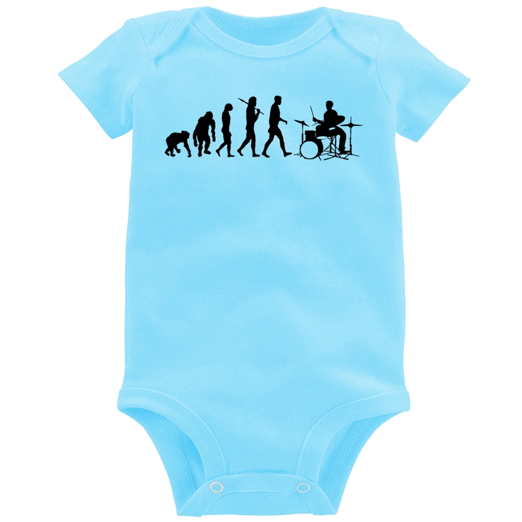 Body Bebê Evolução do Baterista - Azul Bebê