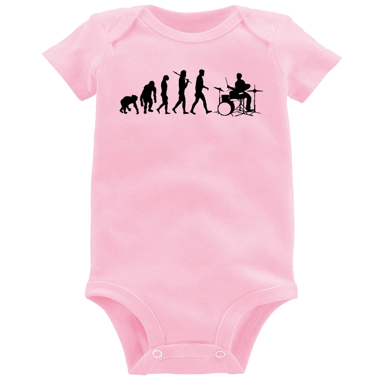 Body Bebê Evolução do Baterista - Rosa Bebê