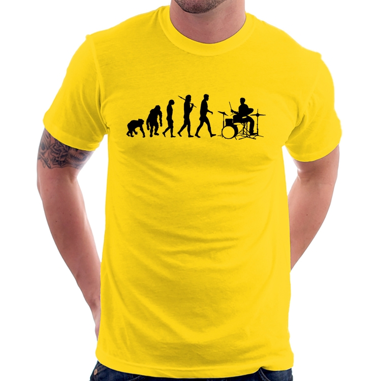 Camiseta Evolução do Baterista - Amarela