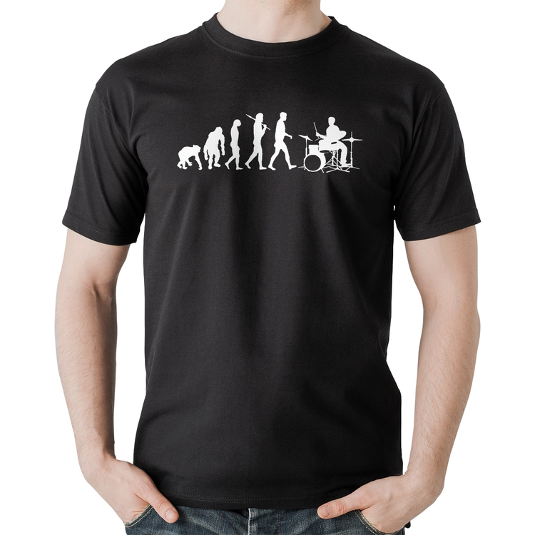 Camiseta Algodão Evolução do Baterista