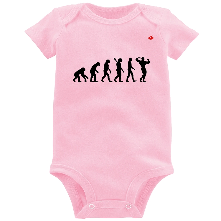 Body Bebê Evolução do Bodybuilder - Rosa Bebê