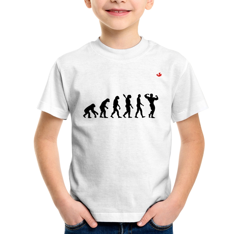 Camiseta Infantil Evolução do Bodybuilder
