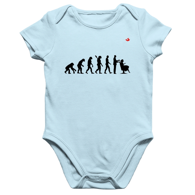 Body Bebê Algodão Evolução do Cabeleireiro - Azul Bebê