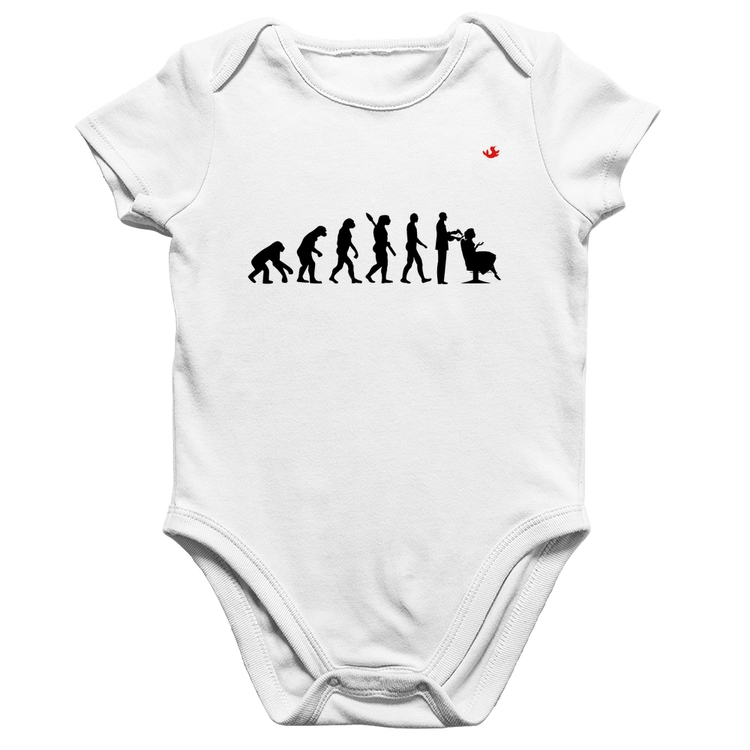 Body Bebê Algodão Evolução do Cabeleireiro - Branco