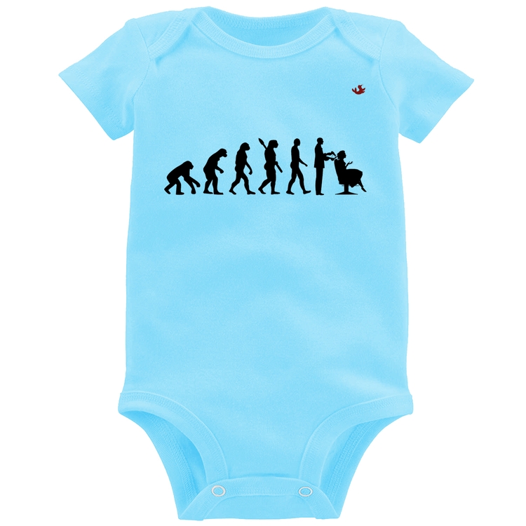 Body Bebê Evolução do Cabeleireiro - Azul Bebê