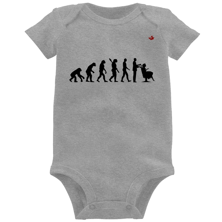 Body Bebê Evolução do Cabeleireiro - Cinza