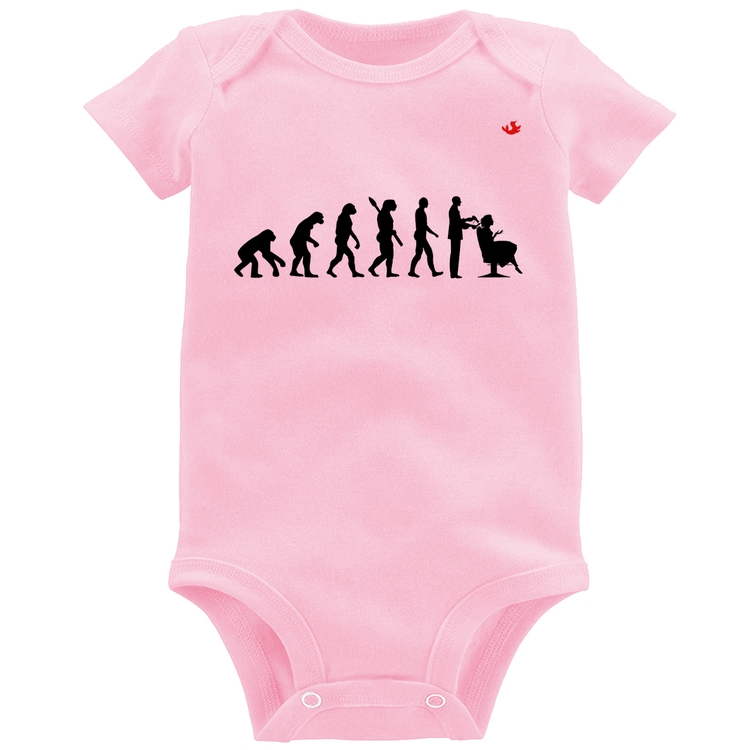 Body Bebê Evolução do Cabeleireiro - Rosa Bebê