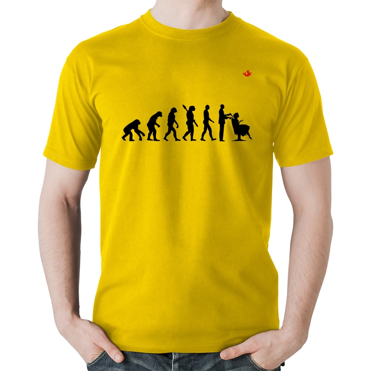 Camiseta Algodão Evolução do Cabeleireiro - Amarela