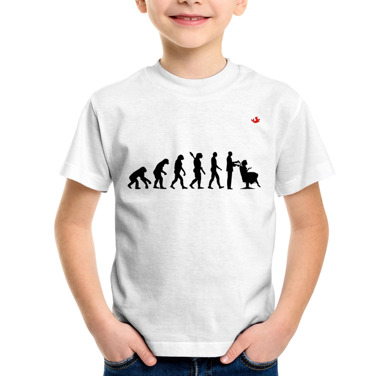 Camiseta Infantil Evolução do Cabeleireiro