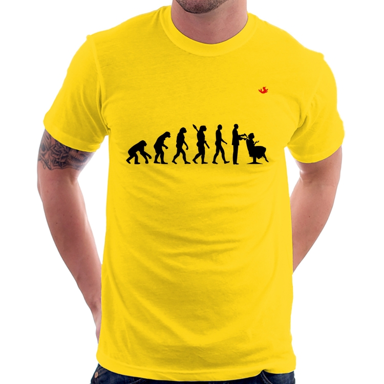 Camiseta Evolução do Cabeleireiro - Amarela