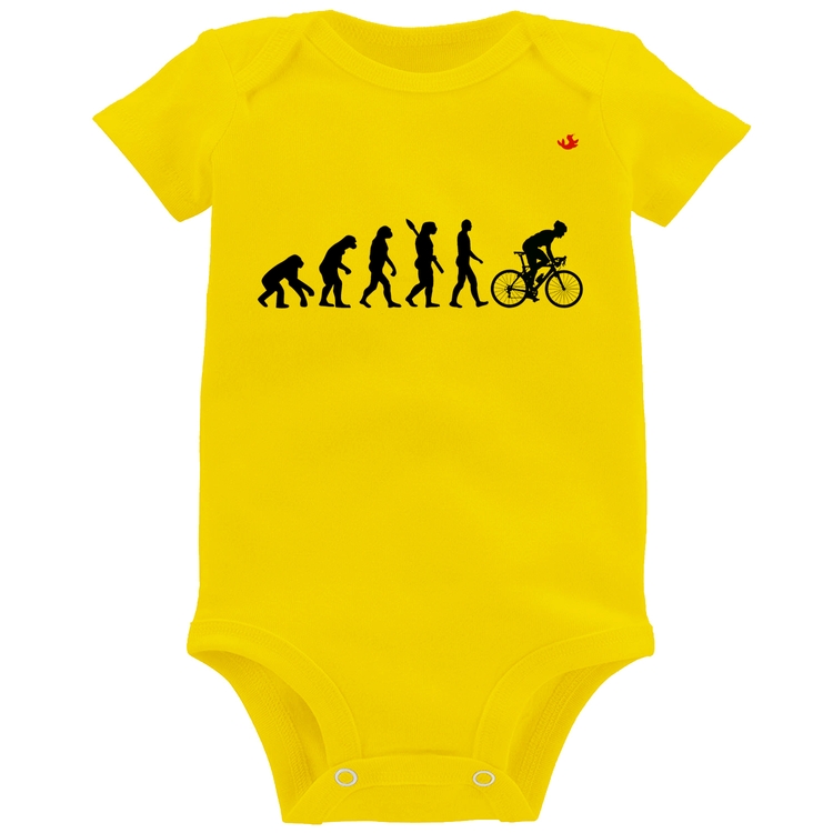 Body Bebê Evolução do Ciclista - Amarelo