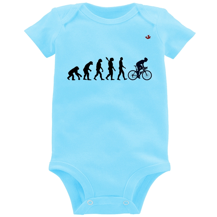 Body Bebê Evolução do Ciclista - Azul Bebê