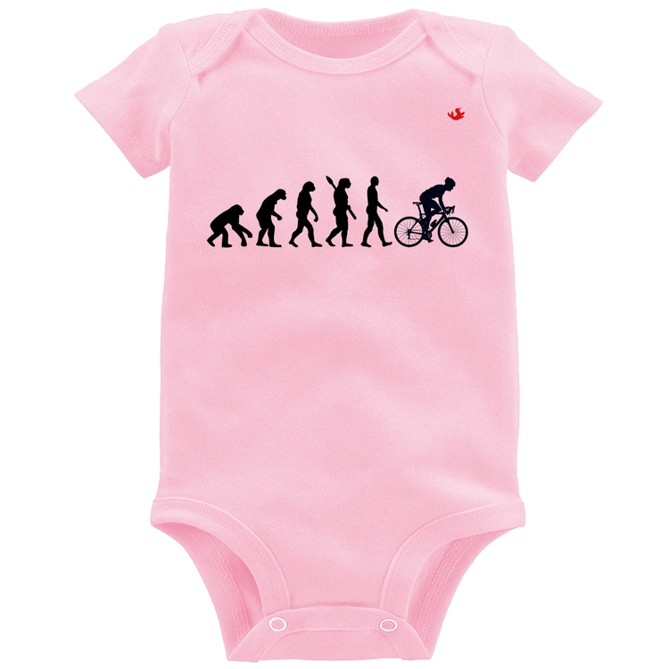 Body Bebê Evolução do Ciclista - Rosa Bebê