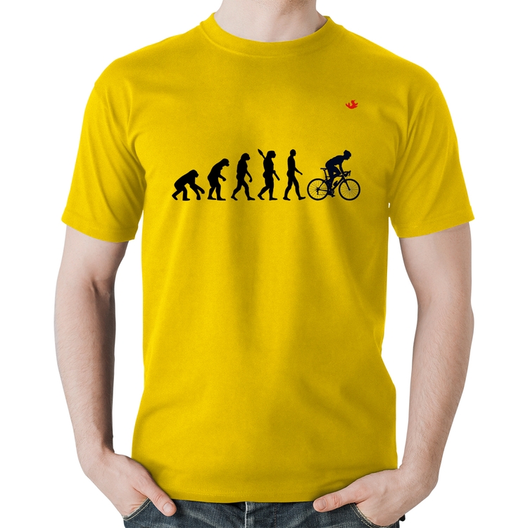 Camiseta Algodão Evolução do Ciclista - Amarela