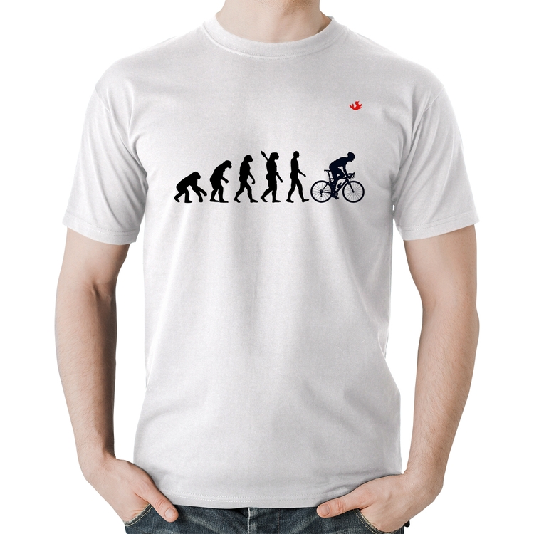 Camiseta Algodão Evolução do Ciclista - Branca
