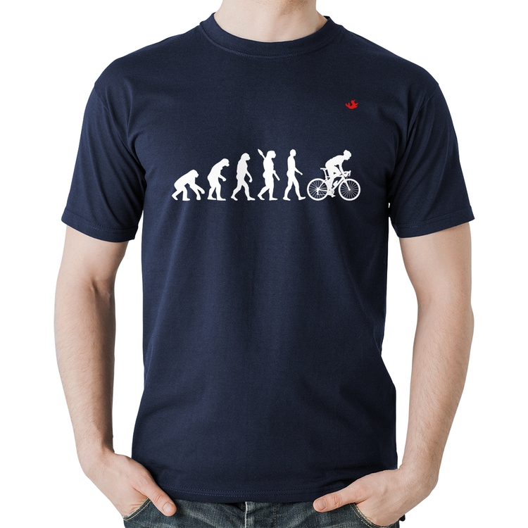 Camiseta Algodão Evolução do Ciclista - Marinho
