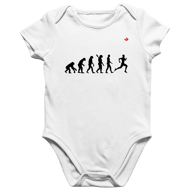 Body Bebê Algodão Evolução do Corredor - Branco