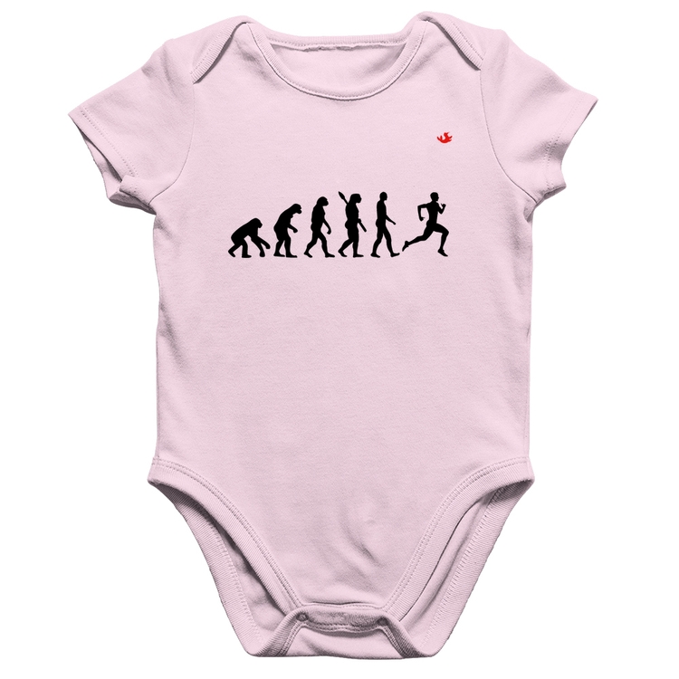 Body Bebê Algodão Evolução do Corredor - Rosa Bebê