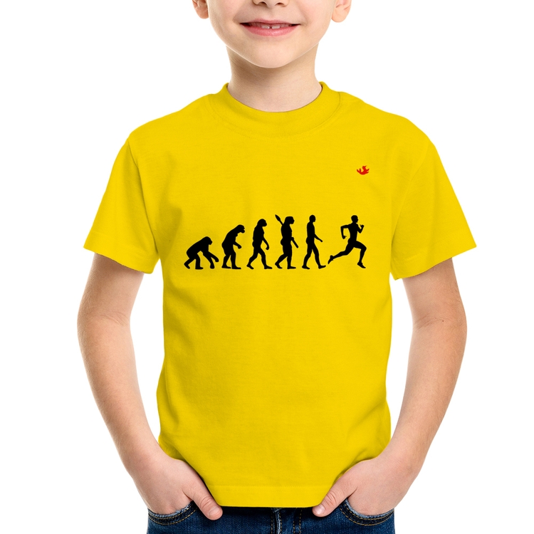 Camiseta Infantil Evolução do Corredor - Amarela