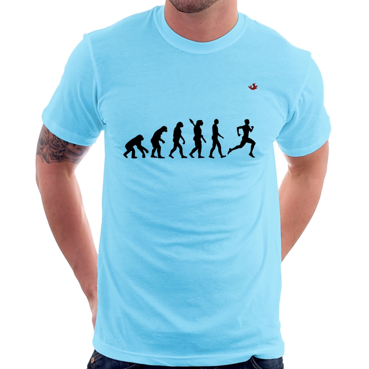 Camiseta Evolução do Corredor - Azul Bebê