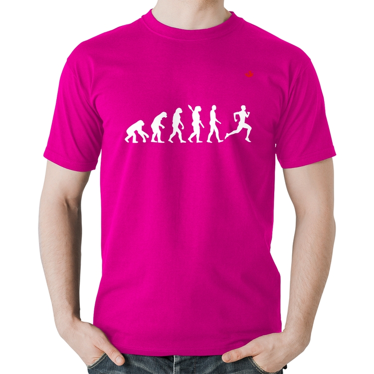 Camiseta Algodão Evolução do Corredor - Rosa