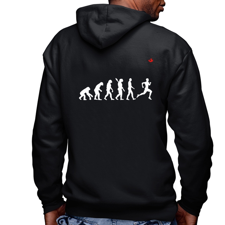 Blusa Moletom Evolução do Corredor Masculina com Capuz e Zíper