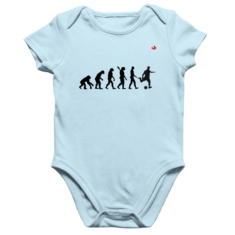 Body Bebê Algodão Evolução do Futebolista - Azul Bebê