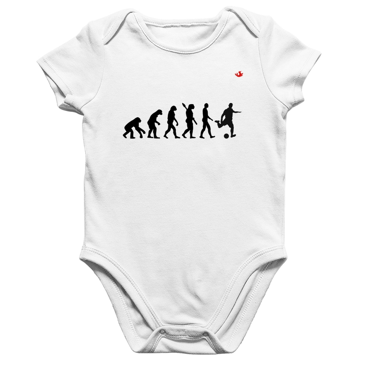 Body Bebê Algodão Evolução do Futebolista - Branco