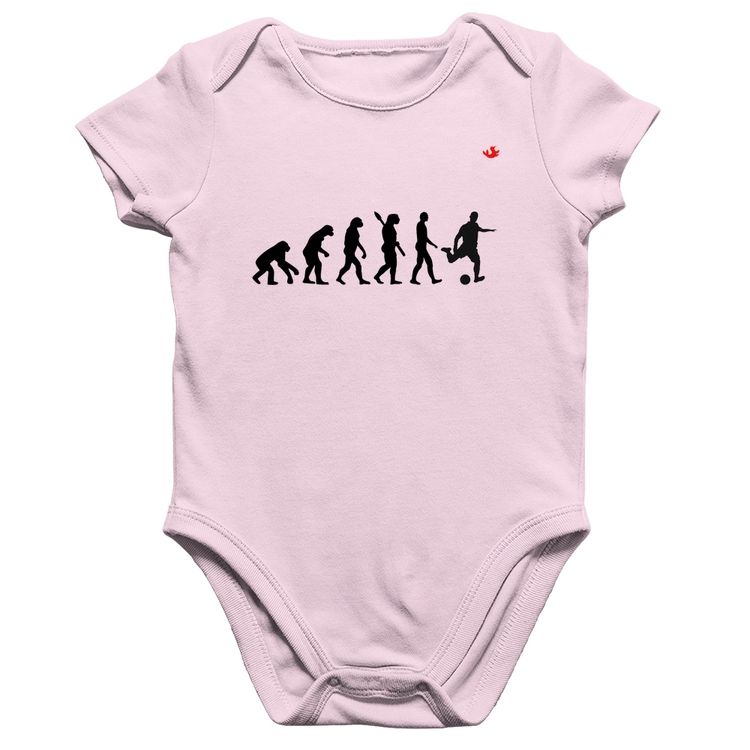 Body Bebê Algodão Evolução do Futebolista - Rosa Bebê