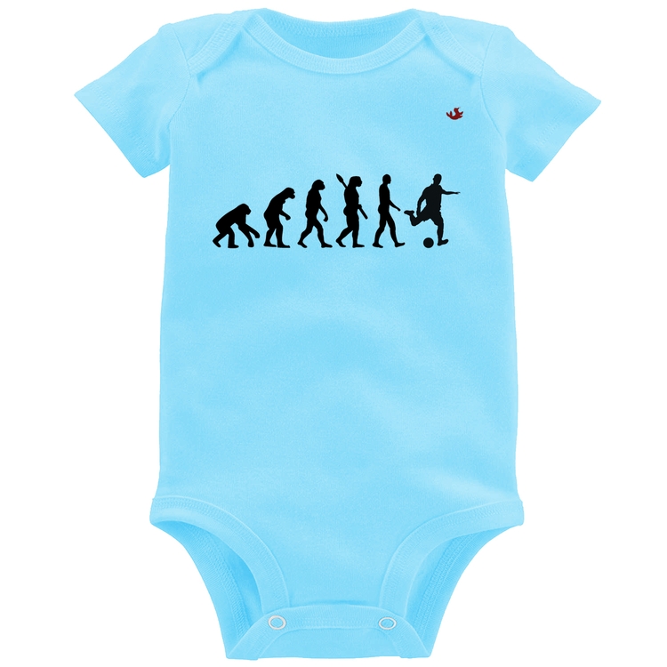 Body Bebê Evolução do Futebolista - Azul Bebê