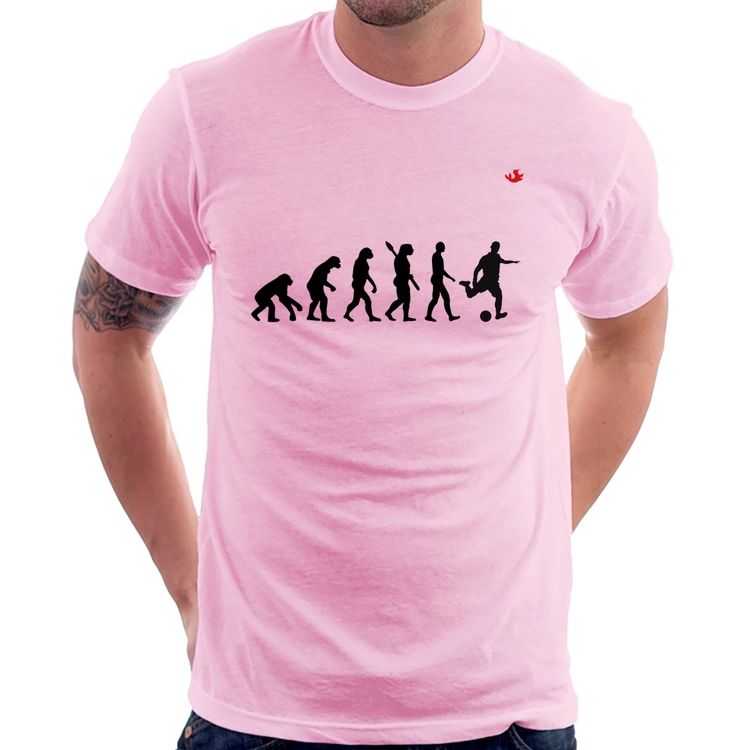 Camiseta Evolução do Futebolista - Rosa Bebê