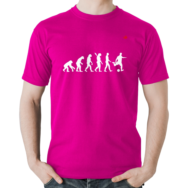 Camiseta Algodão Evolução do Futebolista - Rosa