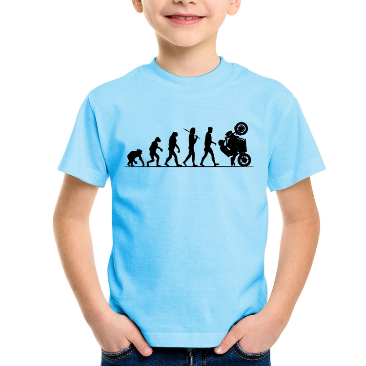 Camiseta Infantil Evolução do Grau XJ6 - Azul Bebê
