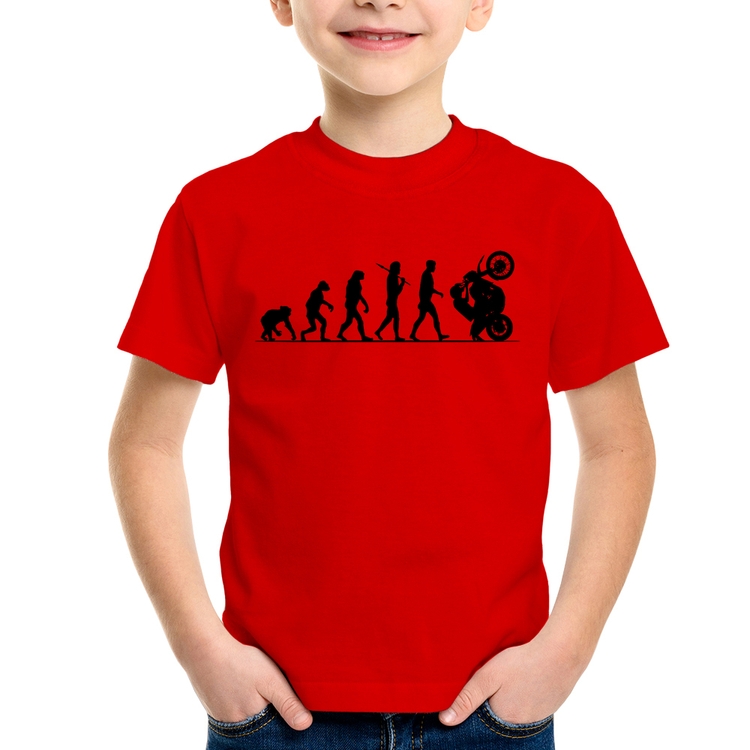 Camiseta Infantil Evolução do Grau XT 660 - Vermelha