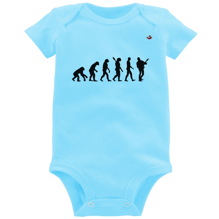 Body Bebê Evolução do Guitarrista - Azul Bebê