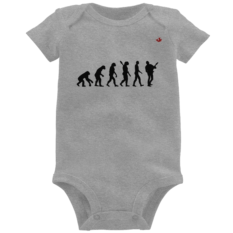 Body Bebê Evolução do Guitarrista - Cinza
