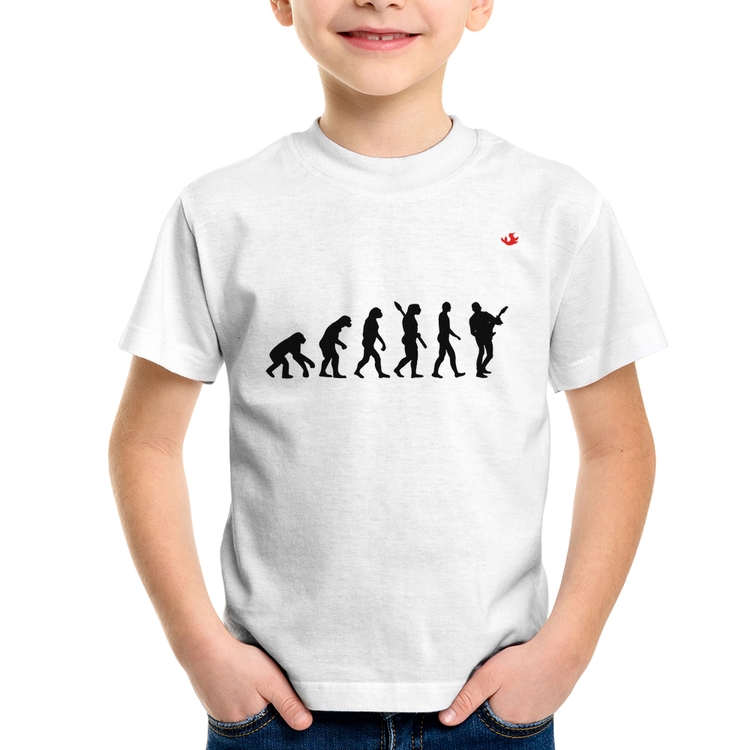 Camiseta Infantil Evolução do Guitarrista