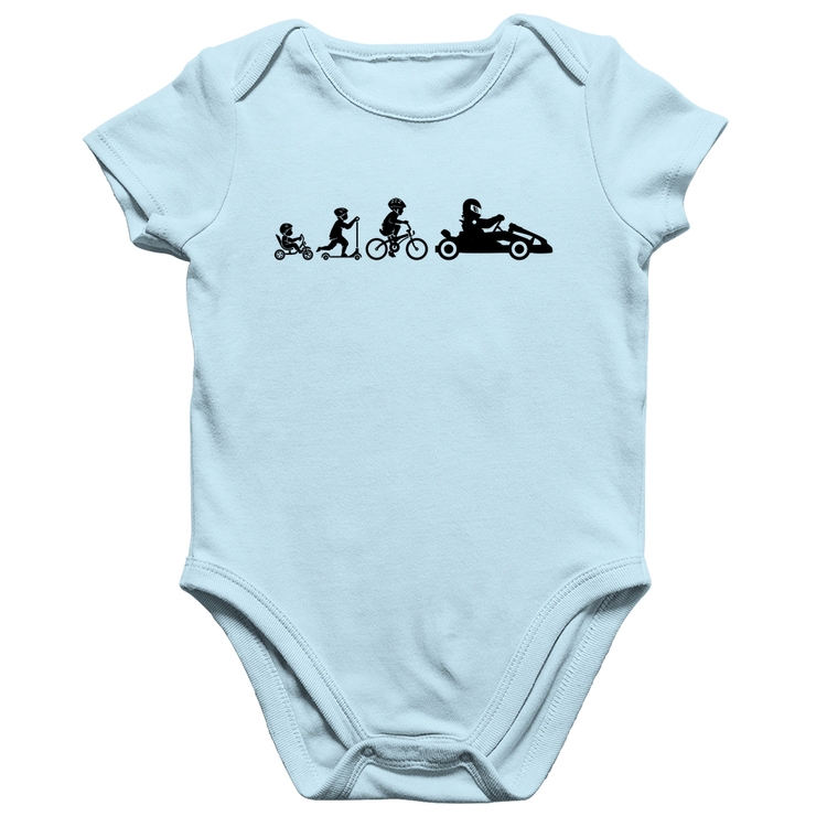 Body Bebê Algodão Evolução do Kart - Azul Bebê