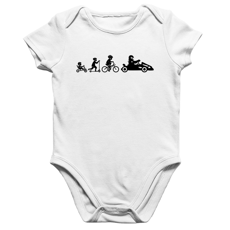 Body Bebê Algodão Evolução do Kart - Branco
