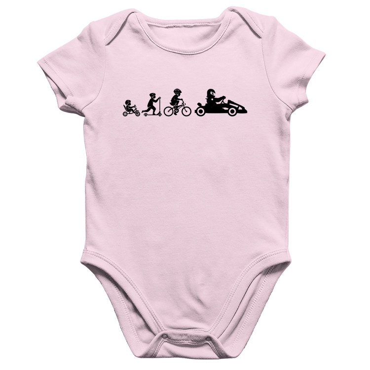 Body Bebê Algodão Evolução do Kart - Rosa Bebê