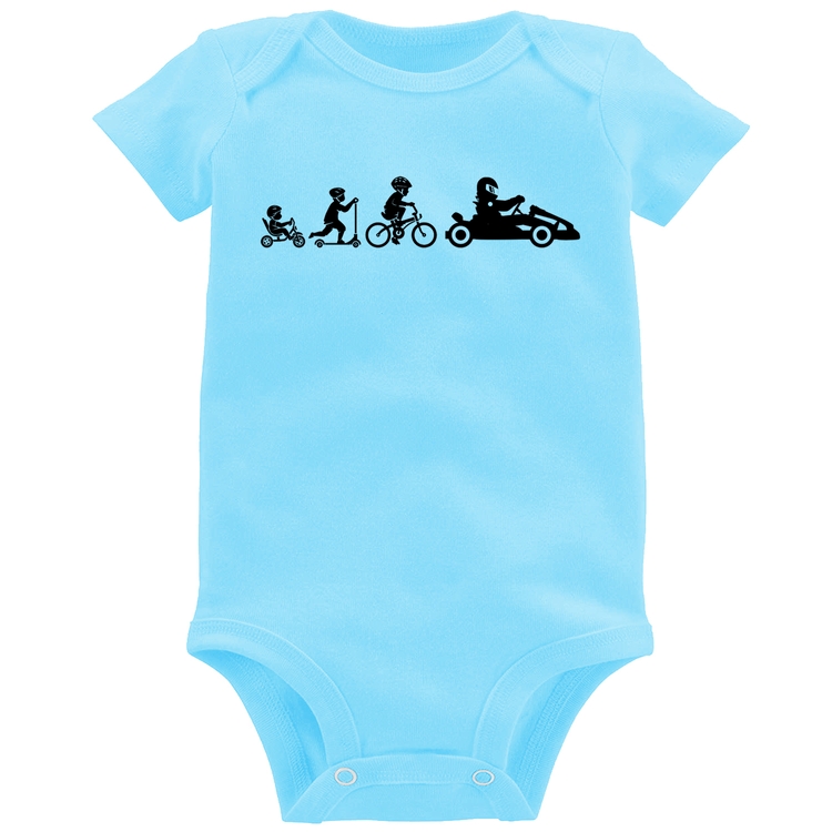 Body Bebê Evolução do Kart - Azul Bebê