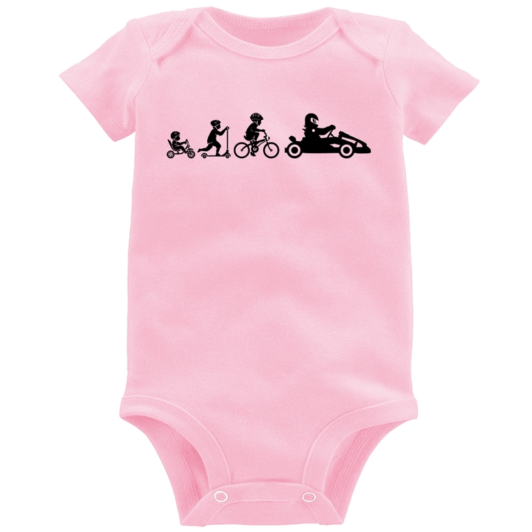 Body Bebê Evolução do Kart - Rosa Bebê