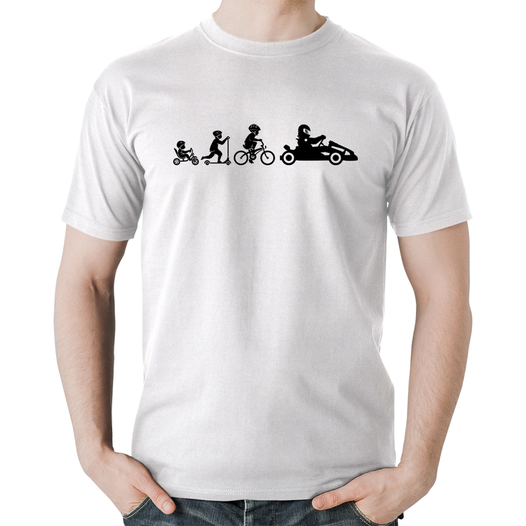 Camiseta Algodão Evolução do Kart - Branca